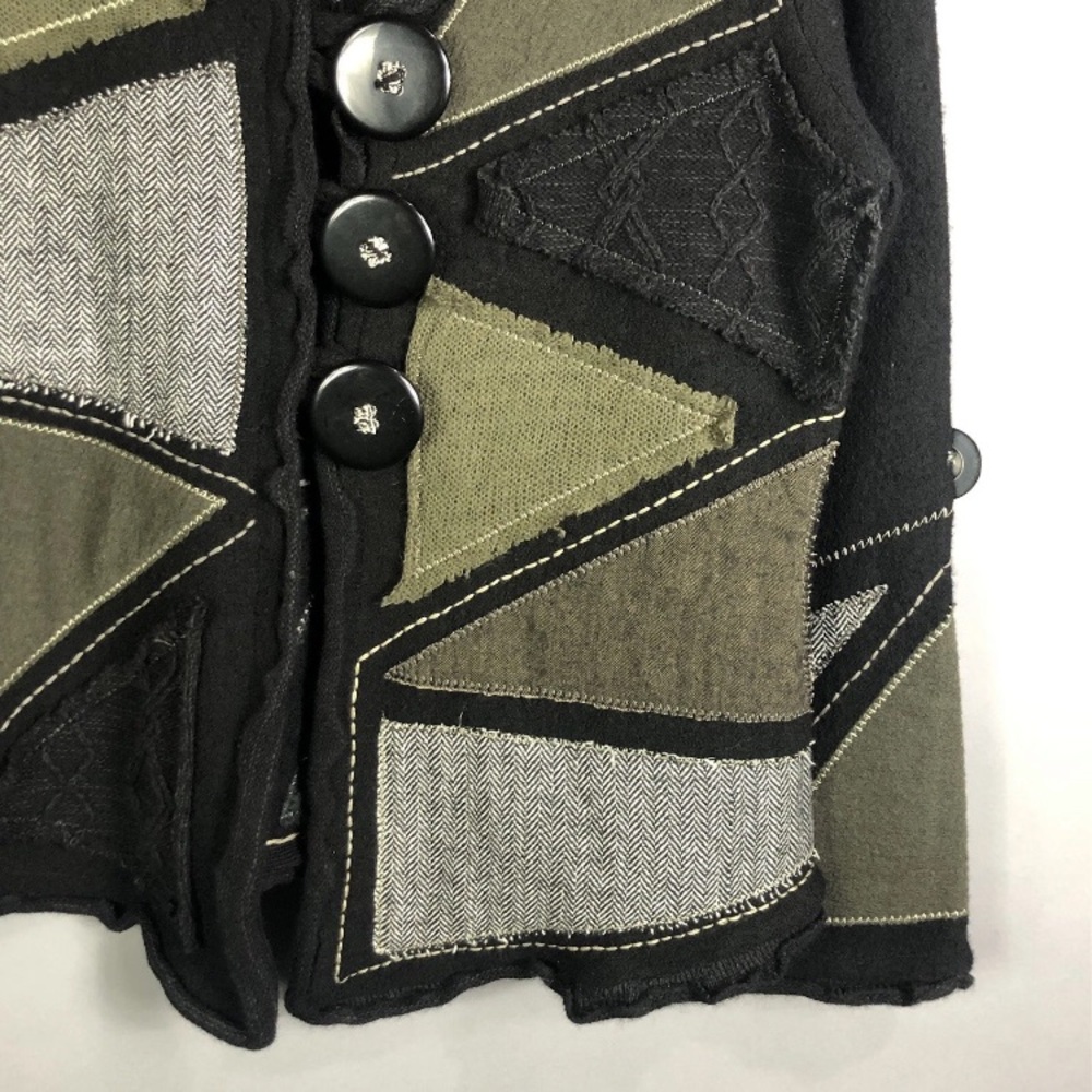 Covelo Patchwork Button-Up Wool Blend Cardigan Sw… - image 4